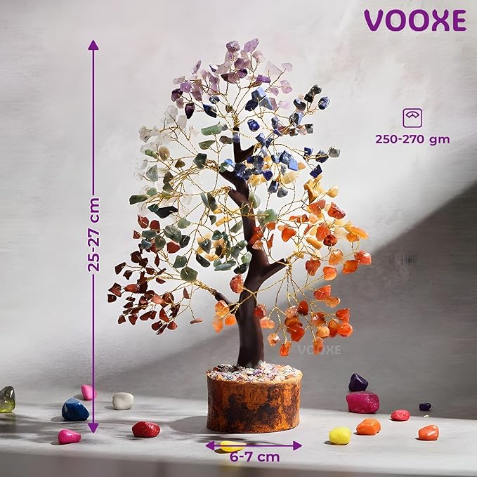 Crystal Tree of Life Seven Chakra, Crystal Healing Stone for Home Office & Decor FENG Shui Money Tree Positive Energy Gifts for Women, MOM,Wife Birthday