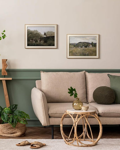 InSimSea Framed Canvas Wall Art of Rabbit Animal - Vintage Easter Bunny Room Decor, Aesthetic Wall Art Home Decor Oil Painting for Living Room Bedroom Botanical Landscape Farmhouse Wall Decor 12x16In