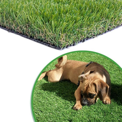 Artificial Grass Turf 11FTX28FT,1,38inch 4 Tone Realistic Synthetic Thick Fake Faux Grass Rug Astroturf Carpet Landscape for Dogs Indoor Outdoor Garden Lawn Mat, with Drainage Holes