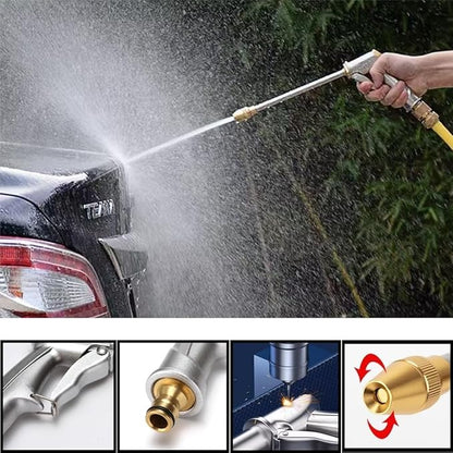 Garden Hose Nozzle,Hose Sprayer Nozzle Metal Spray Nozzles for Garden Hose Gun Heavy Duty Hand Sprayer with 3/4”GHT Thread Brass Hose Quick Connect Fitting, for Lawn,Washing Cars,Pets Shower