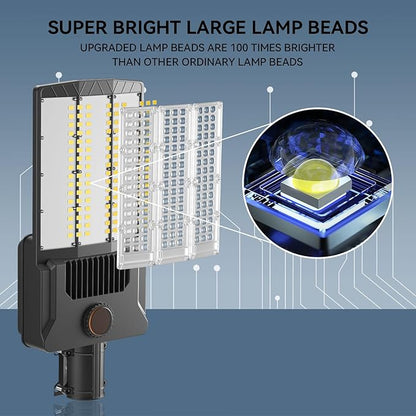 12000W Solar Street Light with Dual Solar Panels, Commercial Grade Parking Lot Lights with Large LEDs, Flood Lights Outdoor wth Motion Sensor and Remote Control for Yard, Street 2 Pack