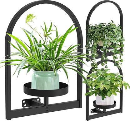 PEKGRIL 3 Pack Wall Plant Holders, Metal Window Planters Shelves, Indoor Plants Stands, Wall Decor Planter Hanging Shelf, Gifts for Plant Lovers