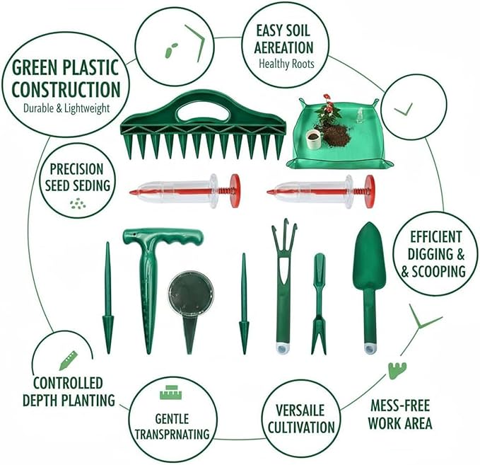 Garden Tools,Manual Garden Seeder - Plant Mat - for Planting Seedling Vegetable Tomato Pepper Flower Lawn Indoor Outdoor Cultivation