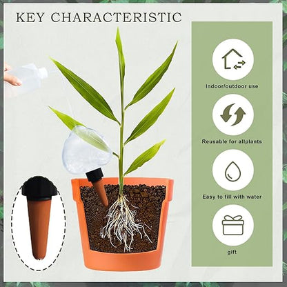 Heart-Shaped 7.04oz/200ml Plant Watering Globes - 6 Self Watering Globes for Outdoor ＆ Indoor Plants - Automatic,Slow,Self Watering Spikes Care of Plants Everyday