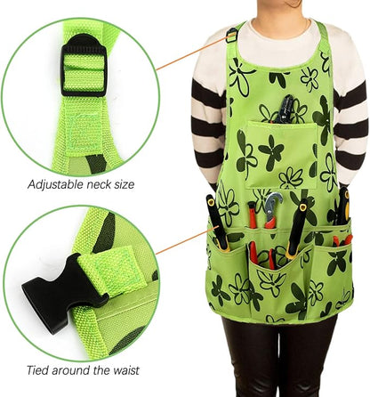 PATILWON Gardening Apron with Large Pockets for Women, 14 Pockets Waterproof Tool Apron, Work Apron Heavy Duty, Size M to XL