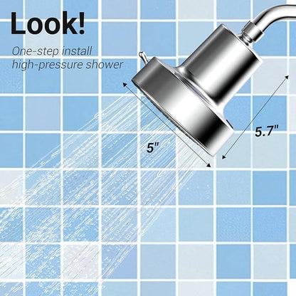 Filtered Shower head for Healthier Hair & Skin – Removes Chlorine & Heavy Metals,High Pressure 6 Mode Settings Shower Head Filter for Hard Water, Easy install,One-touch Quickly Filter Replacement