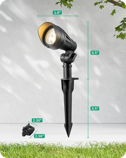 EDISHINE Low Voltage LED Landscape Lights with 35° Beam Angle, 3.2W 240LM 3000K Outdoor Landscape Lighting, CRI 80, Waterproof SpotLights for Trees, House, Yard, Garden, ETL Listed, 4 Pack