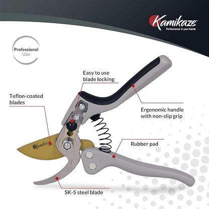 EZ Kut Kamikaze Force Bypass Pruning Shears Heavy Duty - Best Pruners for Gardening and Gifts for Women and Men - Gardening Hand Tools with a since 1988