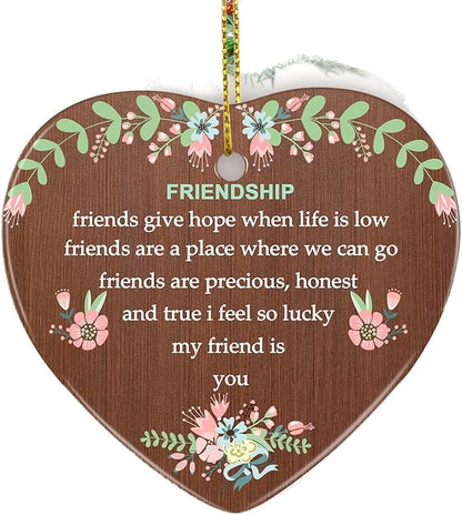 Friendship Gift for Best Friend, Jocidea Friendship Christmas Tree Ornaments Cheer Up Gifts for Women Friends Birthday Gifts Thinking of You Gifts Inspirational Gifts for Women - Best Gifts for Women