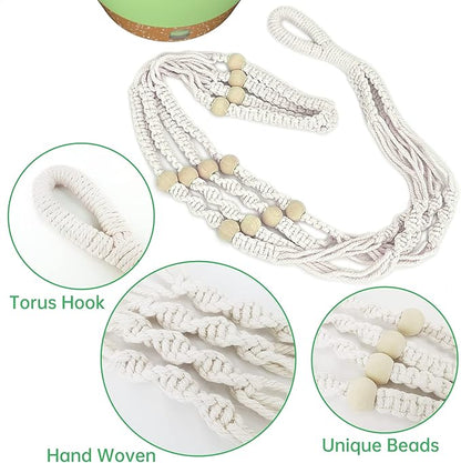 ZMTECH 2 Pack 10 Inch Hanging Planters with Macrame Plant Hanger for Indoor and Outdoor Plants, Self Watering, Drainage Hole, Visible Level Tray, Green