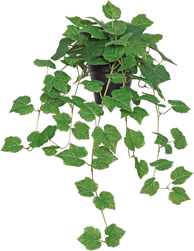 TOCHGREEN Artificial Plants Fake Pothos Ivy Plant Silk Plant for Home Decor Indoor in Pot,Faux Hanging Plant Realistic Small Faux Potted Plant for Bedroom Shelf Office Indoor Outdoor Decor (1PC)