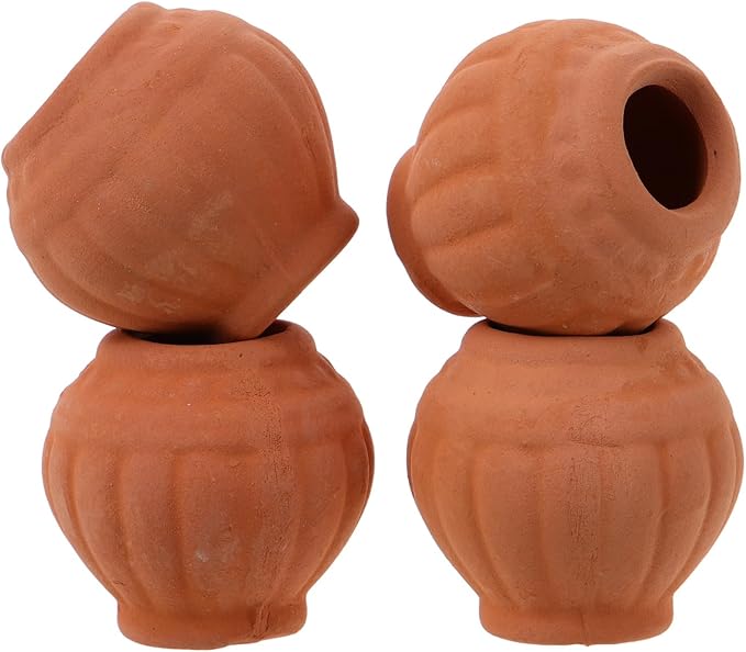 4Pcs Mini Terracotta Flower Pots Small Clay Succulent Planters for Balcony Desk Compact Spaces Nursery Containers