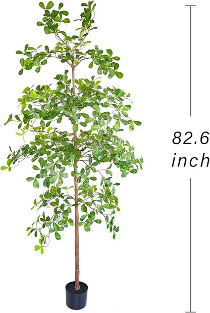 Artificial Black Olive Tree, 7FT Tall Big Leaf Faux Shady Lady Tree with Potted, Fake Olive Tree for Home Decor Indoor