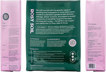 Seedling Seed Starter Soil Mix - Peat-Free Organic Potting Mix for Seeds, Cuttings, Microgreens- Enriched w/Worm Castings, Root-Boosting Biochar, Less Prone to Gnats for Germination & Propagation- 4qt