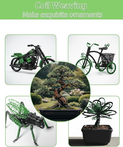 Bonsai Wire Kit 8Pcs, 7 Roll Aluminum Bonsai Training Wire Coils with Cutter Set -1/1.5/2.0/3.0mm Multiple Sizes Bonsai Accessories for Bonsai Trees Branch Control Plant Shaping
