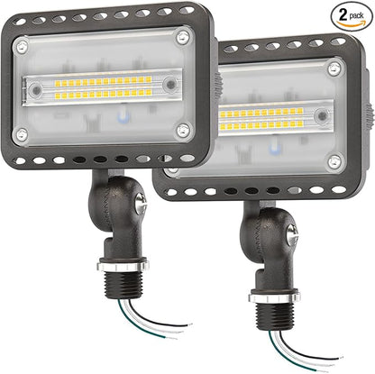 CINOTON 20W LED Flood Lights Outdoor, IP65 Waterproof Exterior Security Wall Lights with 180°Knuckle, 2800LM 120V Outside Aluminum Lighting Fixture for Patio Porch Barn Garage 5000K 2 Pack, UL Listed