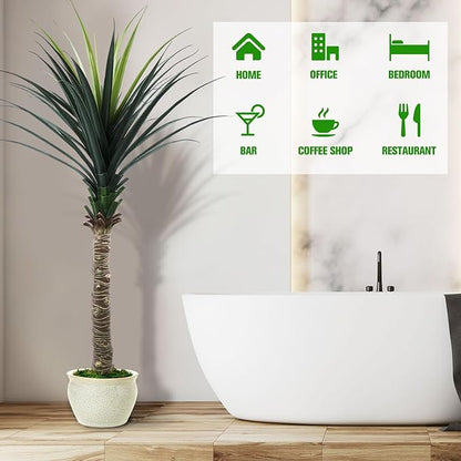 ANTING Artificial Agave Snake Plant 6FT, Lifelike Fake Plant with Pot for Indoor, 72IN Faux Plant, Ideal for Home, Office, Garden, Hotel Decor & Gift (1Pack)