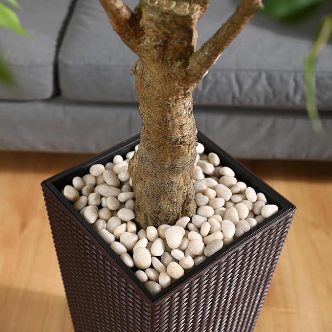 Ficus Artificial Trees Indoor Outdoor, 6ft Tall Fake Plants, Fake Ficus Silk Tree for Home Office Garden Patio Outdoor Modern Decor, 1 Pack