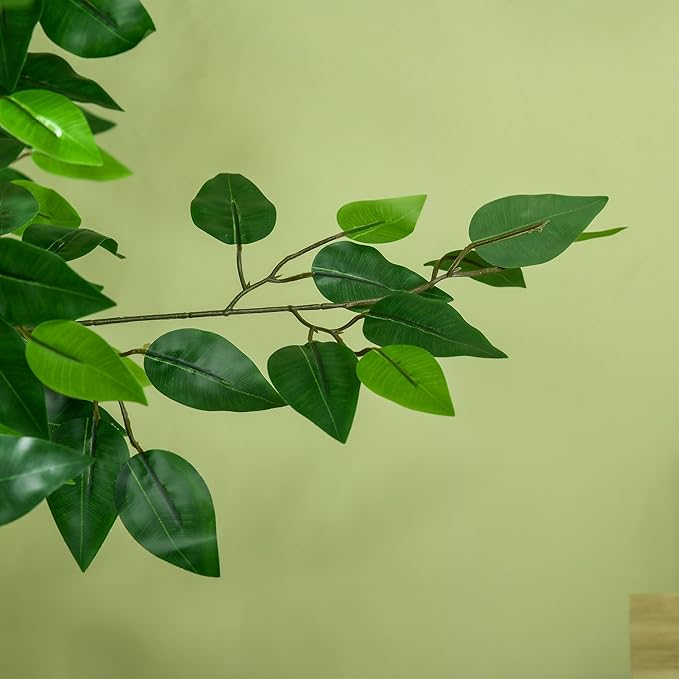 HOMCOM 5ft Artificial Ficus with Pot, Indoor Fake Plant for Home Office Living Room Décor