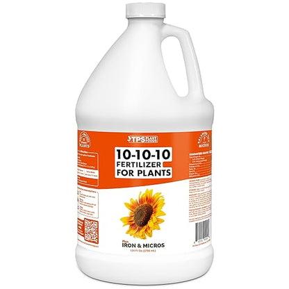 Liquid 10-10-10 Fertilizer for Plants, Triple Ten NPK Plus Iron and Micros, Liquid Plant Food 128 oz (1 Gallon)