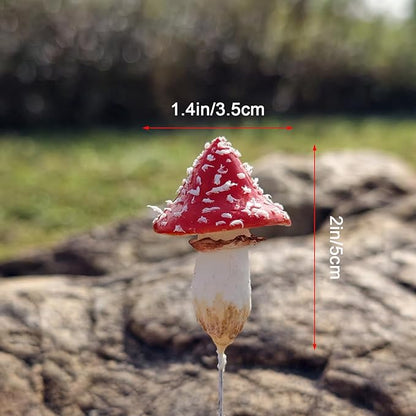 5-Pack Handmade Clay Mushrooms Miniature Fairy Garden Decor - DIY Mini Mushrooms for Terrariums Potted Plant Holiday Ornaments & Desktop Decorations