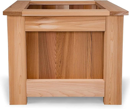 All Things Cedar Box Planter, Elevated Outdoor Cedar Wood Garden Bed, 2 Ft Wide, Natural