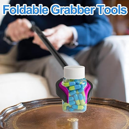 6 Pack 32 Inch Commercial Trash Grabber for Elderly Assist, Heavy Duty Lightweight Reacher with Ergonomic Handle & Non-Slip Grip, Multi-Use Outdoor Home Garden Cleanup Mobility Aid Tool