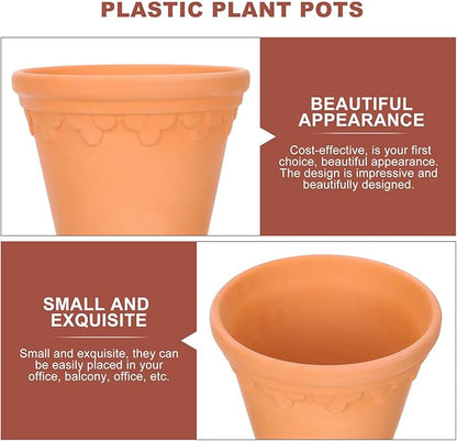 TIDTALEO 2pcs Terracotta Flower Pots with Drainage Rustic Garden Planters for Indoor Outdoor Plants Lightweight Clay Planting Pots for Succulents Seedlings and Home Decor