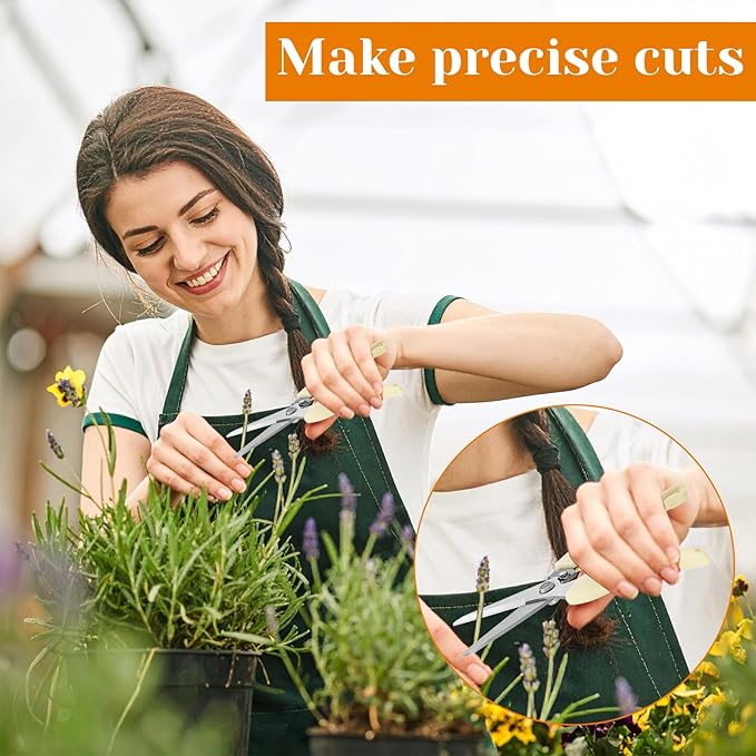 20 Pcs Garden Flower Shears Pruning Scissors Heavy Duty Plant Scissors Trimming Garden Clippers Hand Tree Pruner for Yard Gardening Plants Hedge Flower Tree Cutting Secateurs (Beige)