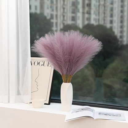 60pcs Purple Pampas Grass - 24 Inch Small Faux Pampas Grass Decor, Artificial Pompas Floral for Vase Filler, Table Centerpieces, Kitchen and House Decor (Purple)