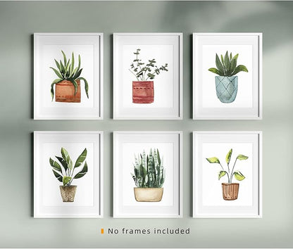Plant Prints Wall Art Poster Boho Decor for Living Room, 11x14 Unframed Poster Canvas Prints Set of 6, Plant Posters Aesthetic Green Decor