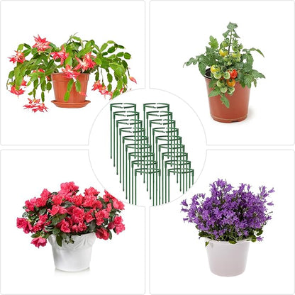 36Packs Plant Support Stake Half Round Plant Support for Indoor Plants, Stackable 3 Tier Garden Flower Support, Plant Rings for Tomato,Monstera, Peony, Hydrangea, Climbing Plants
