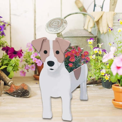 Jack Russell Dog Planter Plant Pots,Cute Dog Flower Planter,Gifts for Pet Lovers,Unique Animal Plant Pots,Office,Indoor Outdoor Garden Decor(9.45 * 6.97 * 12.2in)