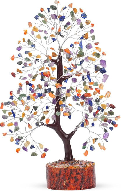 Chakra Tree, Chakra Stones and Healing Crystals, Crystal Tree of Life, Shelf Decor, for Women, Room Decor Aesthetic, Office Desk Decor, Unique Gifts for Women