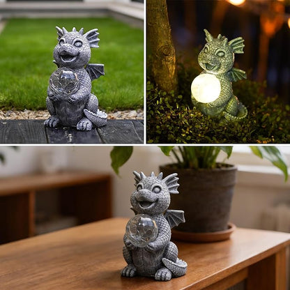 Qeeman Garden Decor Statues: Mothers Day Birthday Gifts for Mom Grandma Women Sister Wife Lady Lover - Front Patio Balcony Yard Art Lawn Ornaments Porch Outdoor Outside Decorations (Dragon)