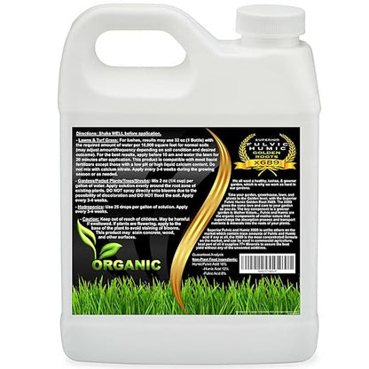 Humic Acid & Fulvic Acid Liquid Concentrate - 10,000 sq ft - Organic Plant Food Enhancer for Lawn, Plants, Turf Grass & Garden Soil