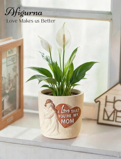 Gardening Gifts for Mom from Daughter: 5.3in Hand-Painted 3D Art Planter - Garden Gifts for Gardening Mom - Meaningful Plant Pot Gifts for Birthday Christmas Mother's Day