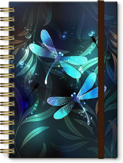 Cute Spiral Journal Notebook,Binding with Premium Paper for Girl Women,Cool Funny 120 Pages,100gsm A5 College Ruled NotebookJournal,Perfect for Gifts Nurse Teacher Women(Cute dragonfly)