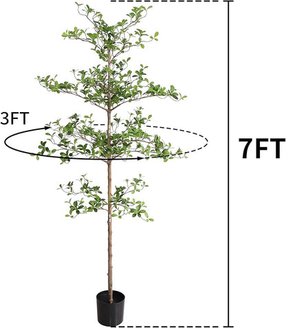 Artificial Black Olive Tree, 7FT Tall Faux Shady Lady Tree with Potted, Fake Olive Tree for Home Decor Indoor