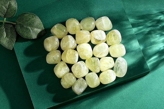 QINJIEJIE 0.9 LBS Citrine Polished Stones Tumbled Crystals Bulk Gemstones Healing Crystal Rocks Quartz Set Decorative Landscape Stone Natural Reiki Gem Home Decoration for Vase Therapy Gift