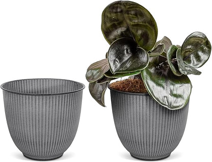 Headwind Robert Allen Natural Ironstone Decorative Planter, Archer Collection, Charcoal, 10-inch
