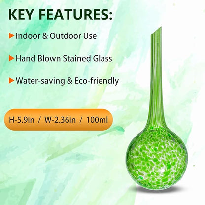 Plant Watering Globes Set of 6,Small Glass Self Watering Globes for Indoor & Outdoor Plants Vacation Plant Care Automatic Watering Bulbs Self Watering Planter Insert