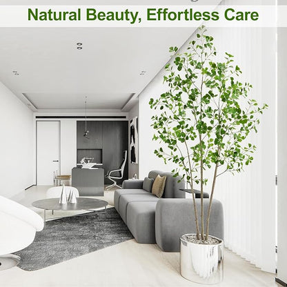 7ft Artificial Ficus Tree with Heart-Shaped Leaves - Lush & Full Branches, 84" Tall Luxurious Faux Heart-Leaf Ficus Tree, Perfect for Modern Home & Office Decor, Natural Look