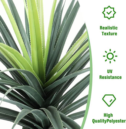 AnTing Artificial Agave Snake Plant 5FT, Fake Plant Indoor with Pot, 60IN Faux Plant Home Office Garden Hotel Decor Gift(1Pack), AT-LSL5FT-1