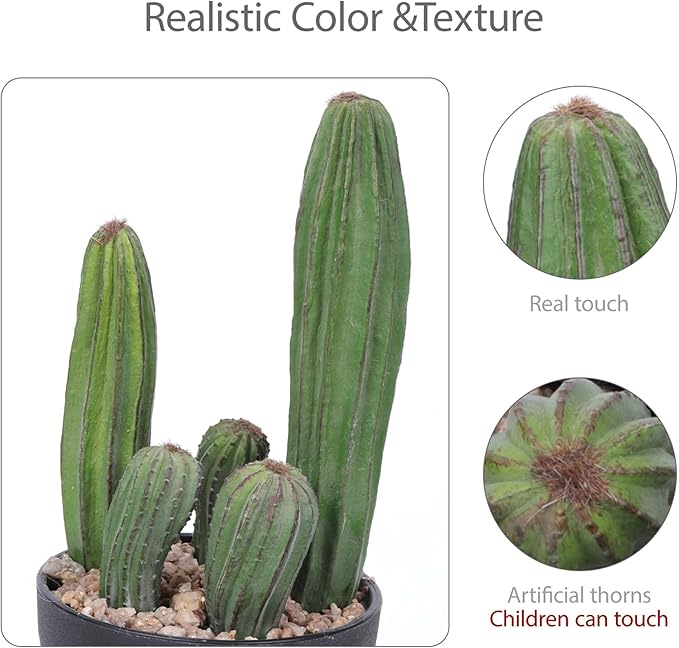 Artificial Cactus 11inch Faux Cactus Fake Cactus Potted Plants for Indoor Outdoor Home Offices Store Decor