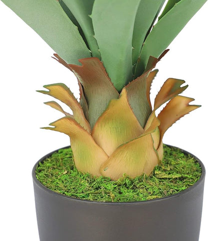 27" H Sansevieria Snake Plant - Artificial Agave – Green Color– with Pot – from MOMO Plant
