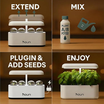 Nouri 12 pod APP Smart Garden for Home Cooks | w/Heirloom Basil | Hydroponics Growing System | LED Grow Lights | Indoor Herb Garden Kit | Herb Growing Kit Indoors for Plant Lovers, Gardeners, Kitchen