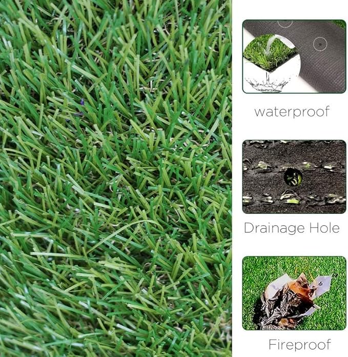 ALTRUISTIC Artificial Grass 10FTX45FT(450 Square Feet), Realistic Fake Grass Deluxe Turf Synthetic Thick Lawn Pet Turf, 1 3/8” Height, Outdoor Decor, Customized