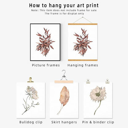 Boho Poster Prints Plant Art Wall Decor, 11x14 Canvas Prints Unframed Set of 6, Plant Posters Aesthetic for Bedroom