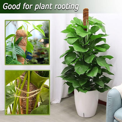 Soupiar Moss Pole for Plants Monstera, 59 Inch Tall Bendable Moss Poles for Climbing Plants Indoor, Large Handmade Plant Pole Sticks, Coco Coir Plant Support Stakes for Potted Plants, Pothos
